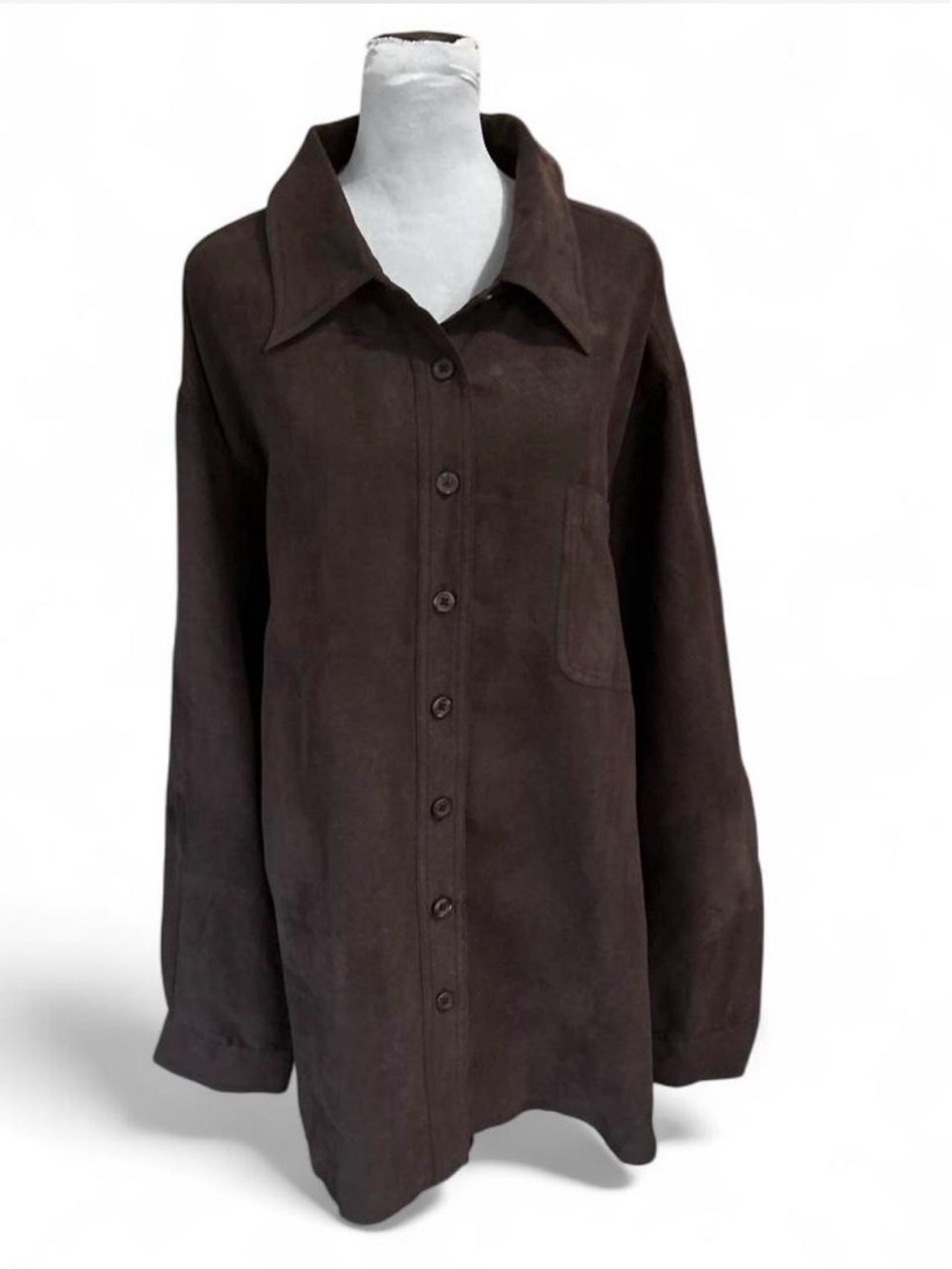 Avenue Chocolate Brown Button-Front Button Down Top